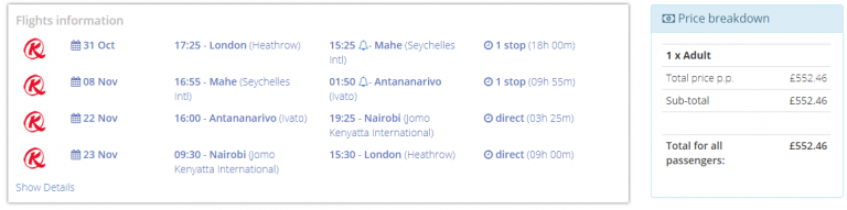3 en 1: London, UK > Seychelles, Madagascar & Kenya por 552£ - Foro General de Viajes