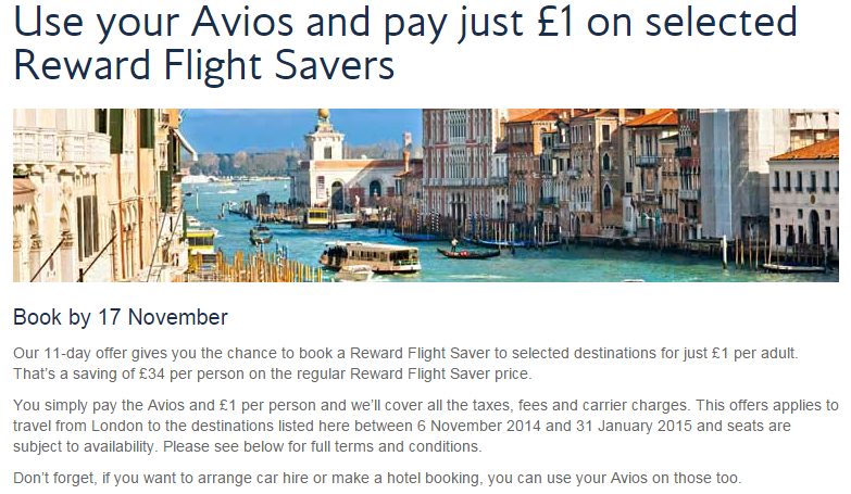 ba avios offer