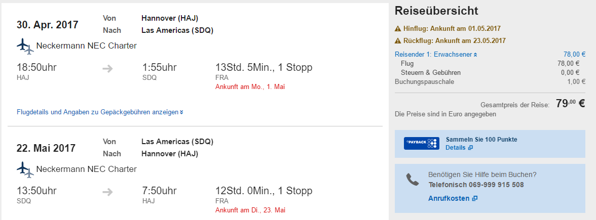 Super cheap flights from Hanover or Bremen, Germany to the Dominican Republic for only €79 roundtrip. Flight deal ticket image.