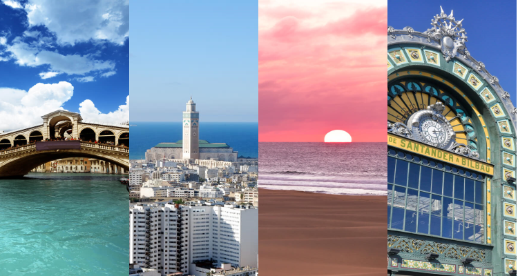 4 IN 1 TRIP: London, UK to Venice, Casablanca, Cape Verde & Bilbao for only £290 roundtrip