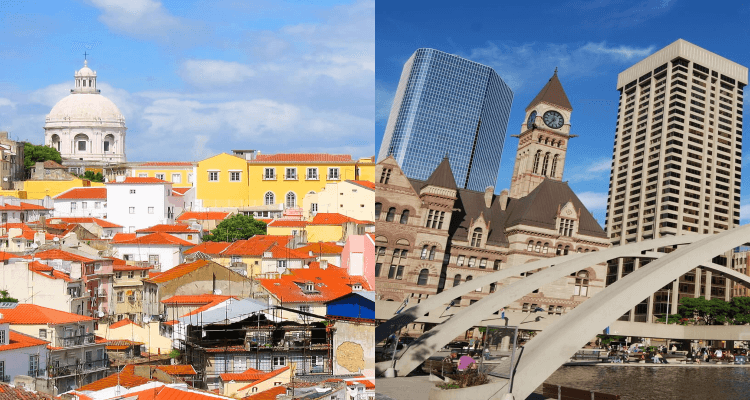 2 IN 1 TRIP: London or Manchester, UK to Lisbon, Portugal & Toronto, Canada from only £172 roundtrip (Jan-Feb dates)