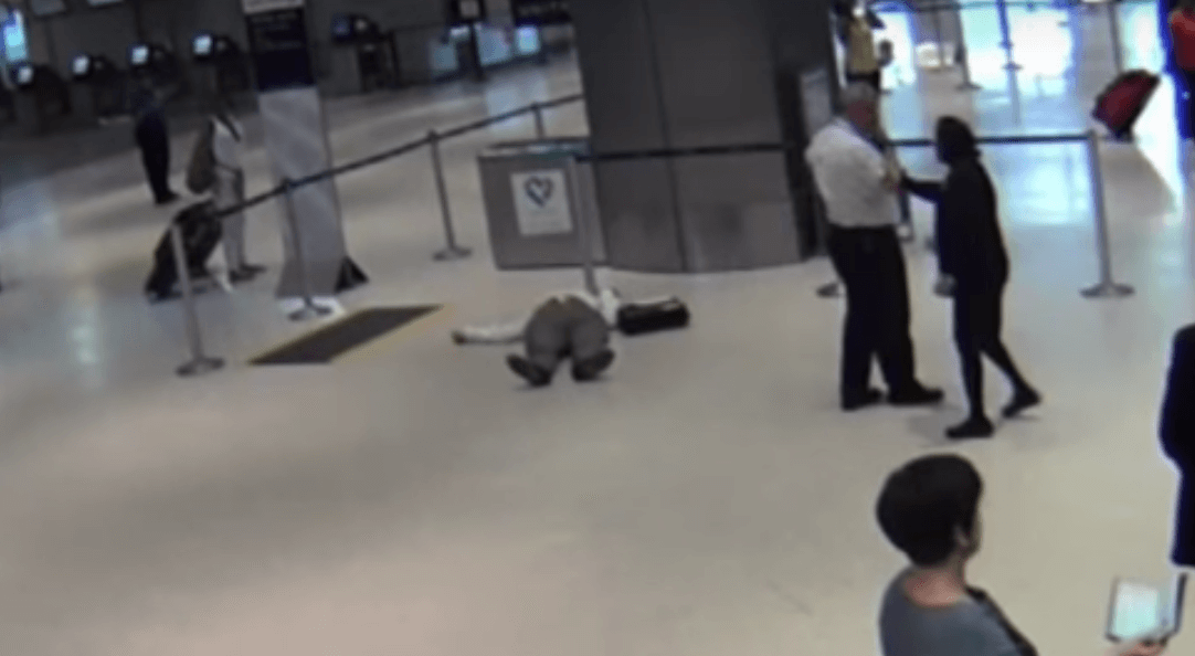 VIDEO: United Airlines employee pushes 71-year old passenger to the ground