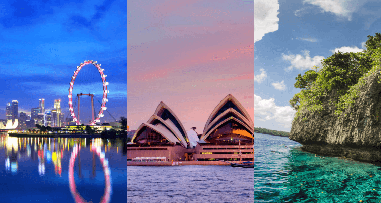 3 IN 1 TRIP: Manchester or London, UK to Singapore, Australia & an Oceanic Island from only £768 roundtrip