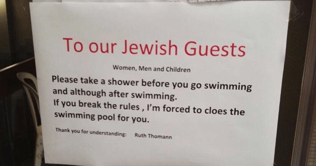 Swiss hotel tells Jews to shower before using the swimming pool