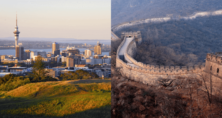 London, UK to Auckland, New Zealand for only £529 roundtrip (add a stop in China for £21 more)