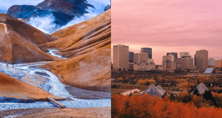 2 IN 1 TRIP: London, UK to Reykjavik, Iceland & Edmonton, Canada for only £271 roundtrip