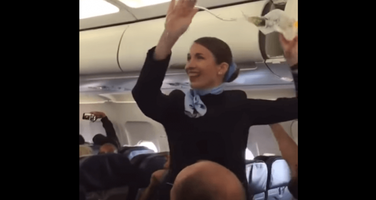VIDEO: Flight attendant wolf-whistled by cheering French football fans during safety routine | Secret Flying