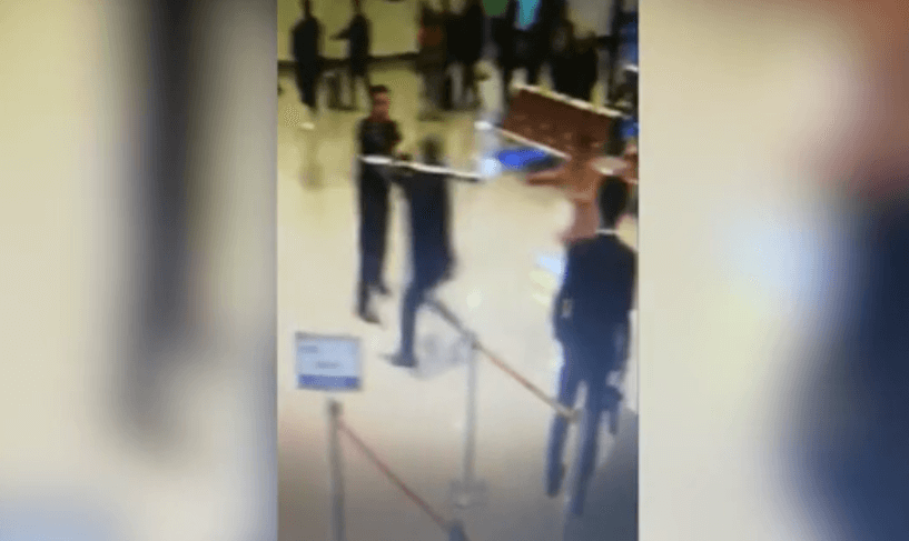 VIDEO: Chinese passenger late for his flight smashes airport counter and assaults staff with a steel pole