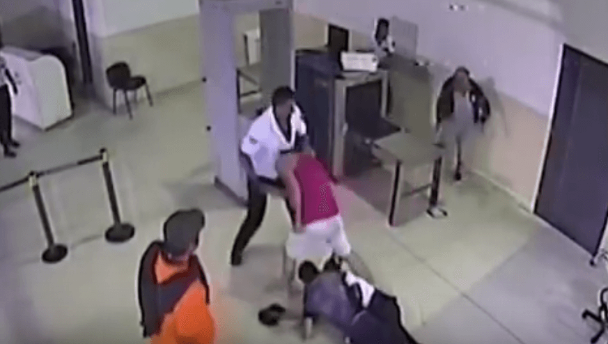 VIDEO: Family brawl with airport security in Argentina