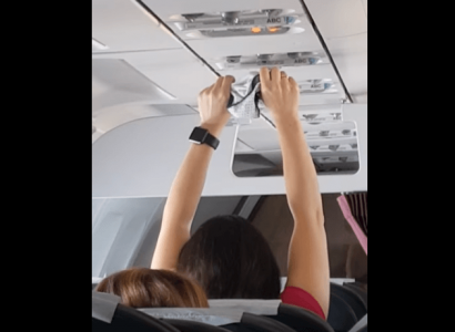 VIDEO: Woman uses overhead air vents on plane to dry her underwear | Secret Flying