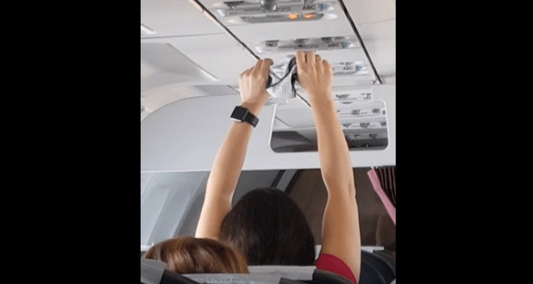 VIDEO: Woman uses overhead air vents on plane to dry her underwear | Secret Flying