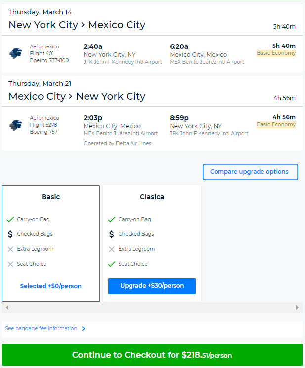 Nonstop from New York to Mexico City, Mexico for only 218 roundtrip
