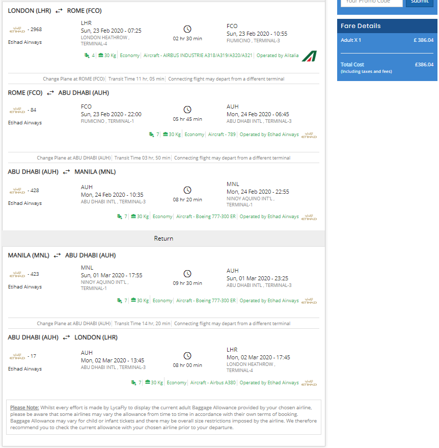 London or Manchester, UK to Manila, Philippines from only £386 roundtrip