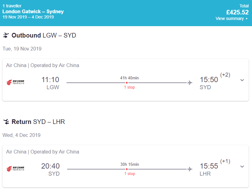 EXPIRED** London, UK to Sydney, Australia for only £425 roundtrip