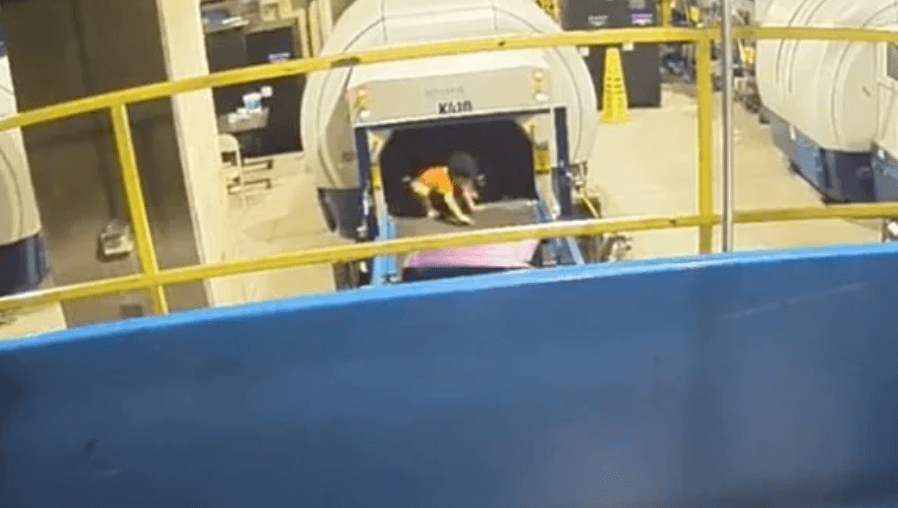 VIDEO: TSA workers find child in luggage room after taking 5-min ride on conveyor belt