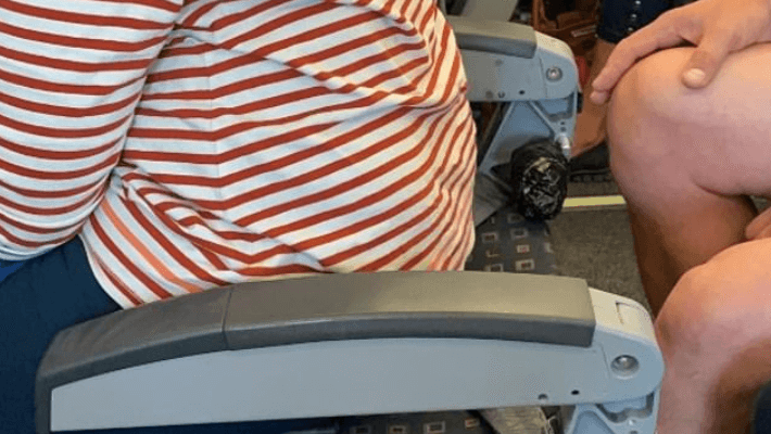 Outrage as easyJet passenger is pictured sitting on backless seat | Secret Flying Outrage as easyJet passenger is pictured sitting on backless seat | Secret Flying