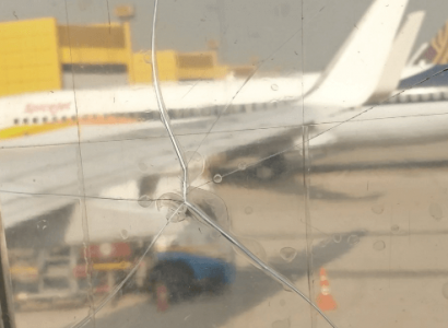 Shock as Indian airline simply tapes up a cracked window | Secret Flying