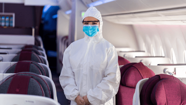 Qatar Airways flight attendants to wear hazmat suits | Secret Flying Qatar Airways flight attendants to wear hazmat suits | Secret Flying