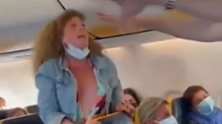 VIDEO: Woman attacks another female passenger over argument about facemasks on Ryanair flight