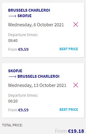 Click here to book this cheap flight deal. Non-stop flights from Brussels, Belgium to Skopje, Macedonia for only €19 roundtrip. Flight deal ticket image.