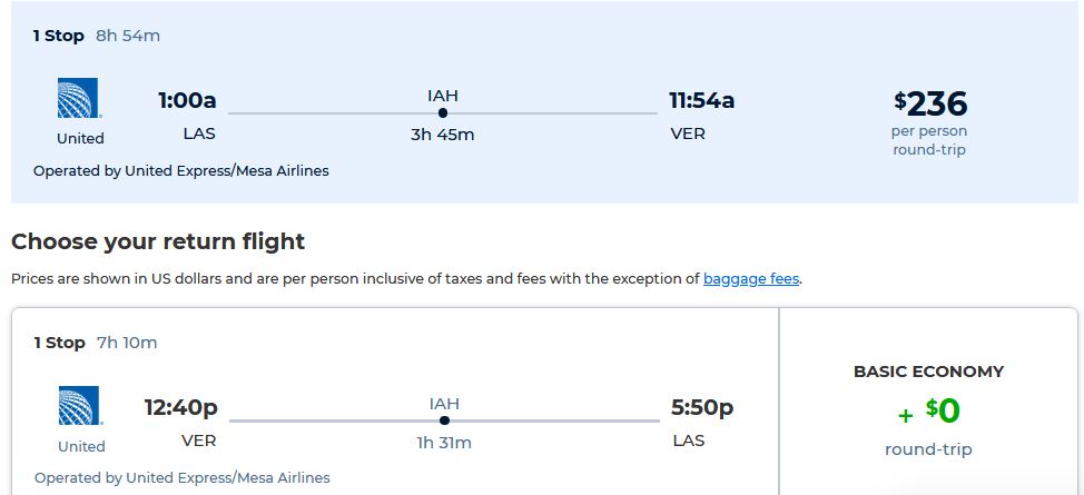 Click here to book this cheap flight deal. Cheap flights from US cities to Veracruz, Mexico from only $236 roundtrip with United Airlines. Flight deal ticket image.
