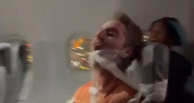VIDEO: Drunk man duct-taped to seat after allegedly groping Frontier flight attendants | Secret Flying