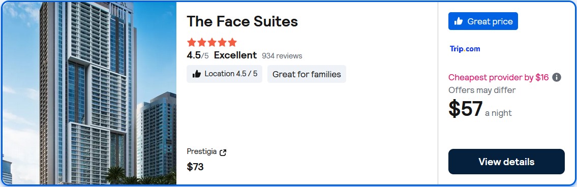 Click here to book this cheap flight deal. Stay at the 5* The Face Suites in Kuala Lumpur, Malaysia for only $57 USD per night. Flight deal ticket image.
