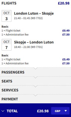 Click here to book this cheap flight deal. Summer, non-stop flights from London, UK to Skopje, Macedonia for only £20 roundtrip. Flight deal ticket image.