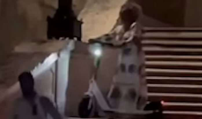 VIDEO: American tourist throws scooter down Rome’s Spanish Steps causing €25k in..
