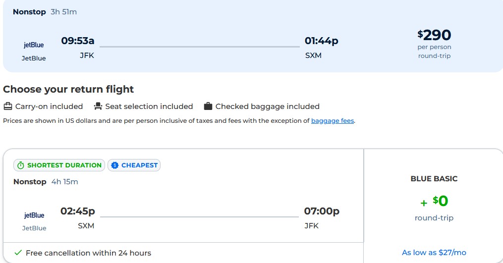 Nonstop from New York to St. Martin for only 290 roundtrip (Sep dates)