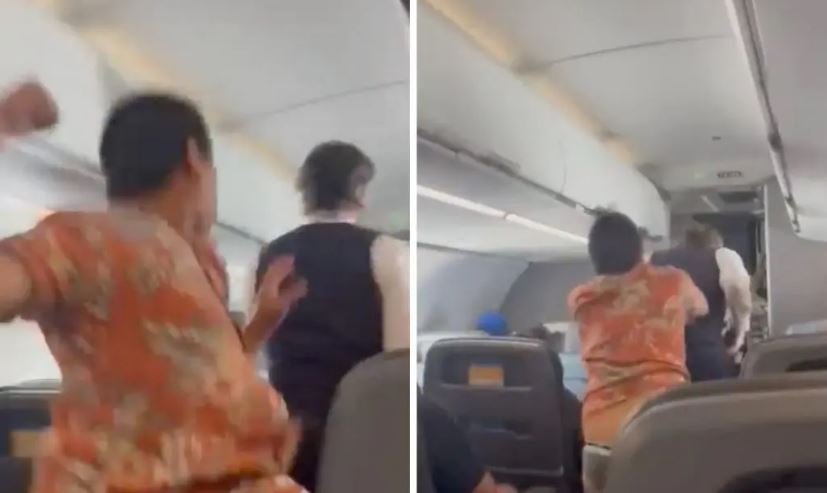 VIDEO: Passenger punches flight attendant for not letting him use first class to..