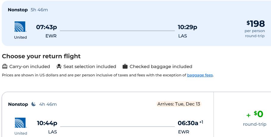 New York to Las Vegas (& vice versa) for only $198 roundtrip (Nov-Dec ...