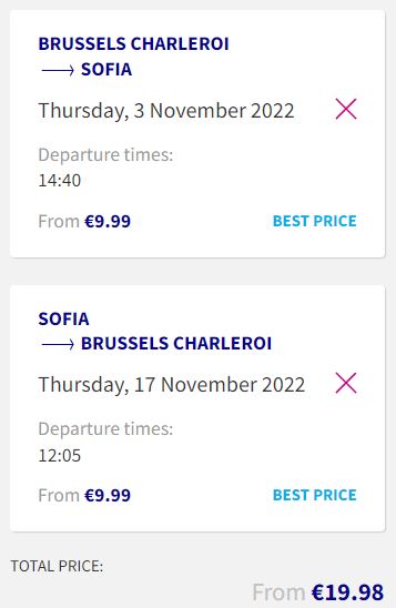 Click here to book this cheap flight deal. Non-stop flights from Brussels, Belgium to Sofia, Bulgaria for only €19 roundtrip. Flight deal ticket image.