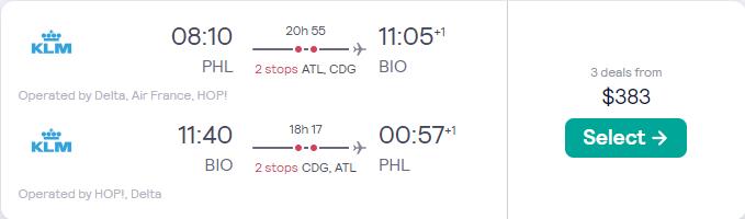Cheap flights from Philadelphia to Spanish cities from only $376 roundtrip with Delta Air Lines and Air France. Flight deal ticket image.