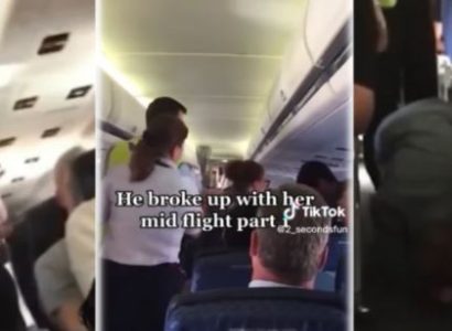 VIDEO: Woman screams on plane after boyfriend breaks up with her | Secret Flying