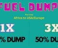 FUEL DUMP: Non-stop from Africa to USA/Europe 100% dump 1x or 50% dump 3x