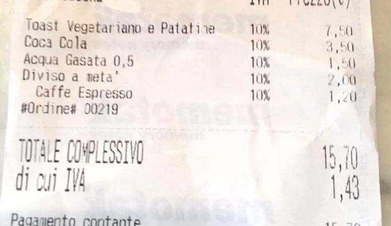 Tourist furious after restaurant in Italy adds €2 charge for cutting sandwich in half