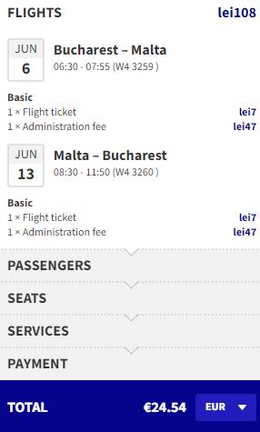 Click here to book this cheap flight deal. Non-stop flights from Bucharest, Romania to Milan, Italy for only €24 roundtrip. Flight deal ticket image.