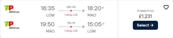 Click here to book this cheap flight deal. Business Class flights from London, UK to Manaus, Brazil for only £1231 roundtrip with TAP Air Portugal. Flight deal ticket image.