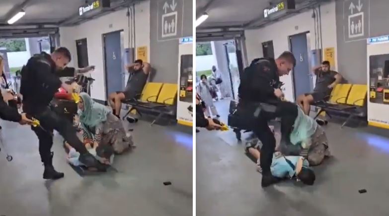 VIDEO: Police officer filmed kicking & stamping on man’s head at Manchester Airport