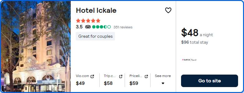 Click here to book this cheap flight deal. Stay at the 5* Hotel Ickale in Ankara, Turkey for only $48 USD per night. Flight deal ticket image.