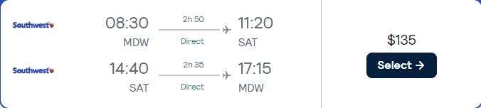 Non-stop, summer flights from Chicago to San Antonio, Texas for only $135 roundtrip with United Airlines. Also works in reverse. Flight deal ticket image.
