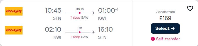Click here to book this cheap flight deal. Cheap flights from London, UK to Kuwait City, Kuwait for only £152 roundtrip. Flight deal ticket image.