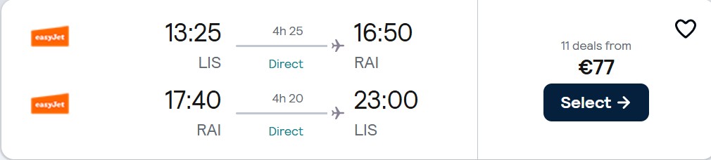 Click here to book this cheap flight deal. Non-stop flights from Lisbon or Porto, Portugal to Praia or Boa Vista, Cape Verde from only €77 roundtrip. Flight deal ticket image.