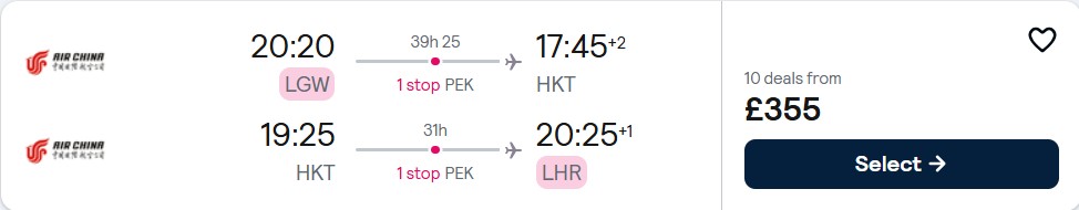 Click here to book this cheap flight deal. Cheap flights from London, UK to Phuket, Thailand for only £355 roundtrip. Flight deal ticket image.