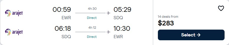 Non-stop flights from New York to the Dominican Republic for only $283 roundtrip. Flight deal ticket image.