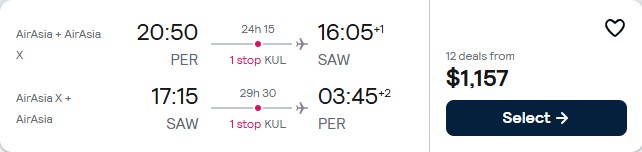 Click here to book this cheap flight deal. Summer flights from Perth, Australia to Istanbul, Turkey for only $1157 AUD roundtrip. Flight deal ticket image.