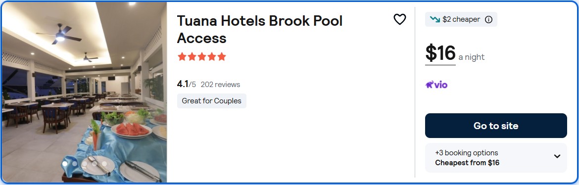 Stay at the 5* Tuana Hotels Brook Pool Access in Phuket, Thailand for only $16 USD per night. Flight deal ticket image.