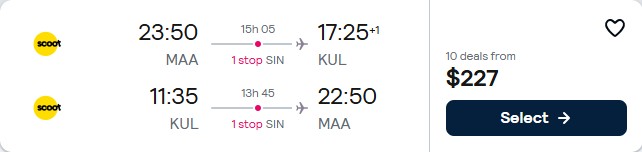 Click here to book this cheap flight deal. Cheap flights from Chennai, India to Kuala Lumpur, Malaysia for only $227 USD roundtrip. Flight deal ticket image.