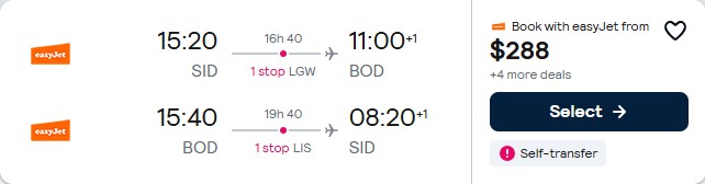 Click here to book this cheap flight deal. Cheap flights from Sal, Cape Verde to Bordeaux, France for only $288 USD roundtrip. Flight deal ticket image.